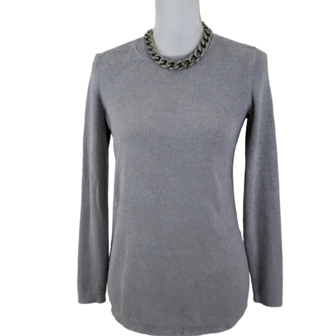 J.Jill~Size XS~Light Gray Knit Sweater Tunic Top.